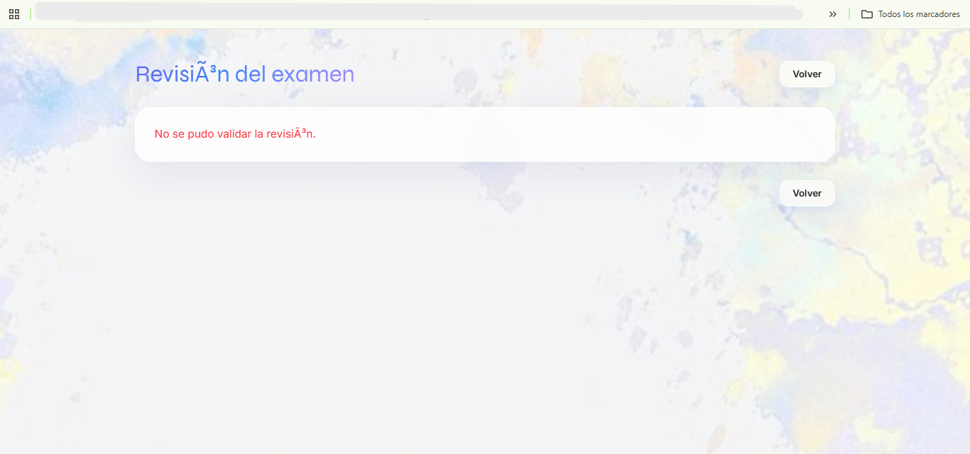 Error al revisar examen